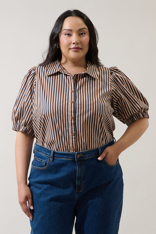 Klaren Button Down Shirt Tiramisu Curve