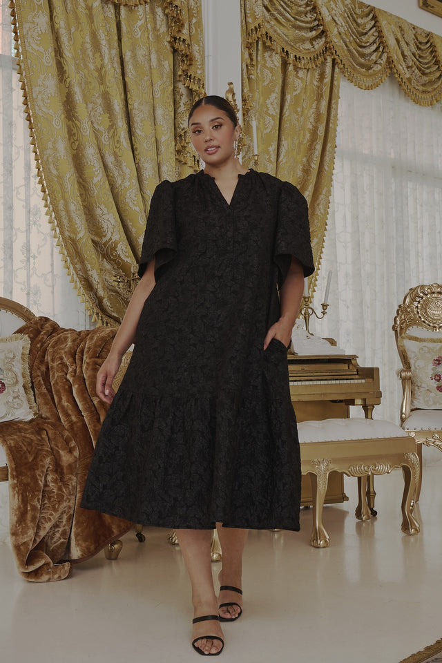 Ely Midi Dress Arielle Jacquard Curve