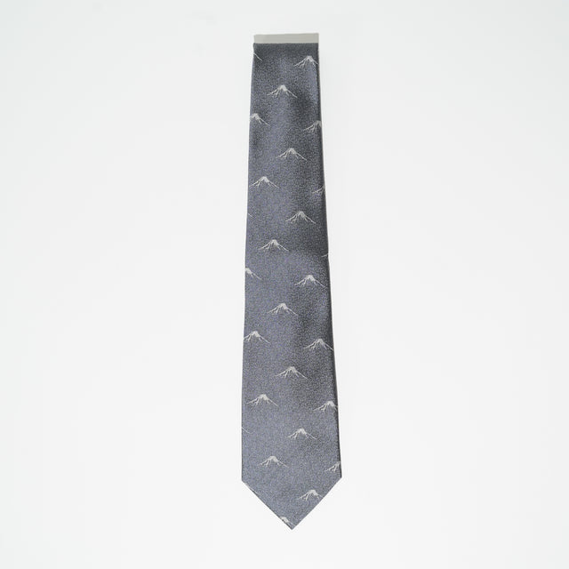 Silk Tie / Mt.Fuji / Single Crest / Charcoal Gray