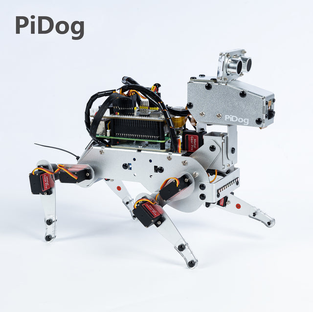 PiDog AI Teaching Robots Dog for Raspberry Pi 5/4/3B+/Zero 2W, LLMs ChatGPT-4o/Gemini/Grok, Voice&Video Recognition, Python, App Control, Gyroscope, Camera (RPI