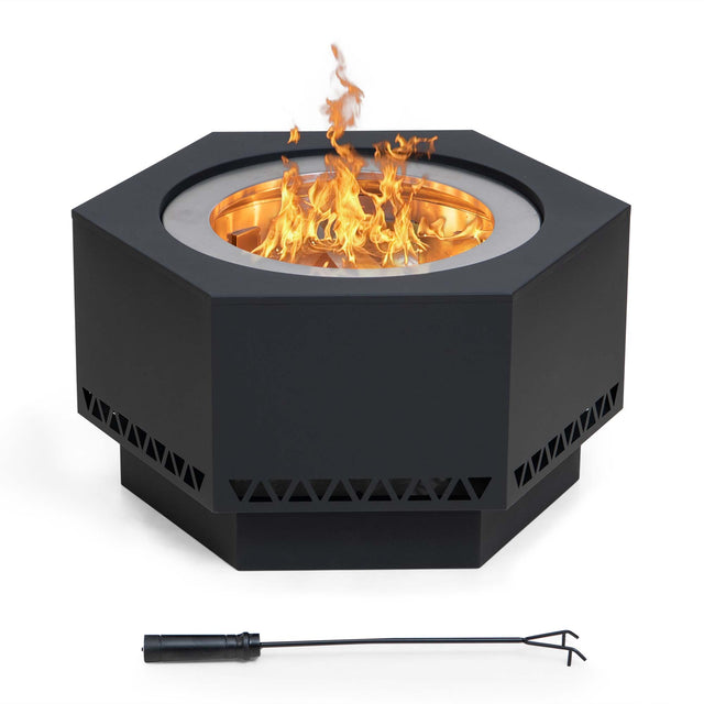 Vulcan Extra Tall Hexagon Smokeless Fire Pit 28" - Delta Pattern