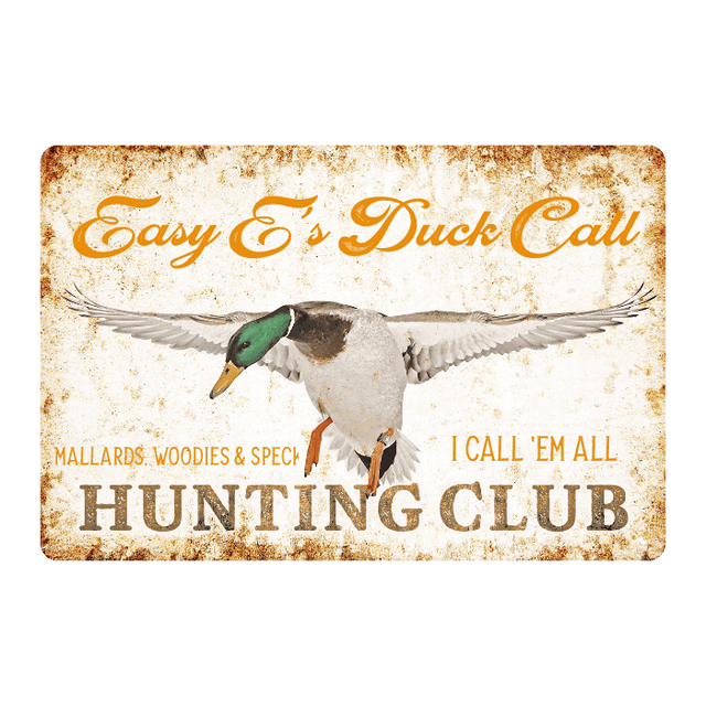 Hunting Wall Decor - Dirty Duck Hunting Club - Metal Sign