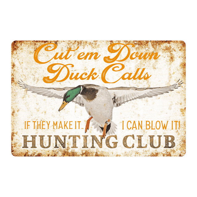 Hunting Wall Decor - Dirty Duck Hunting Club - Metal Sign