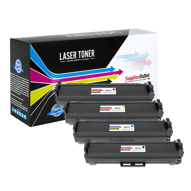 Compatible HP 410X (CF410X) All Colors High Yield Toner Cartridge - Black 6,500 - Color 5,000 Page Yield