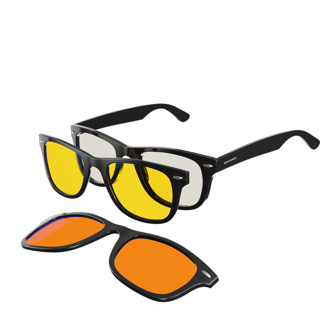 Prescription Circadian Swannies Snap-On Blue-Banned Black