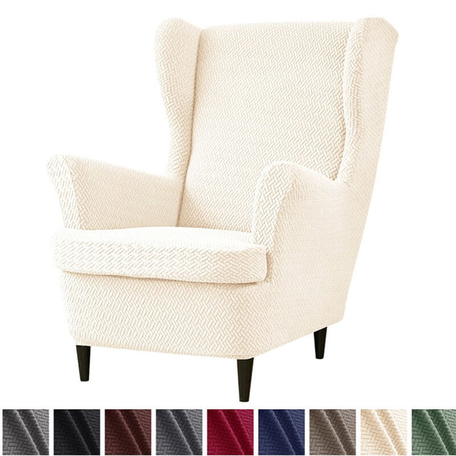 Wing Chair Slipcovers Printed Wingback Chair Covers  Wingback Armchair Slipcover Stretch Chair Slip Covers Washable Armchair Protector Cover for Living Room and