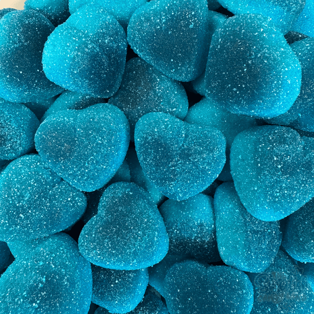 Filled Blue Raspberry Hearts
