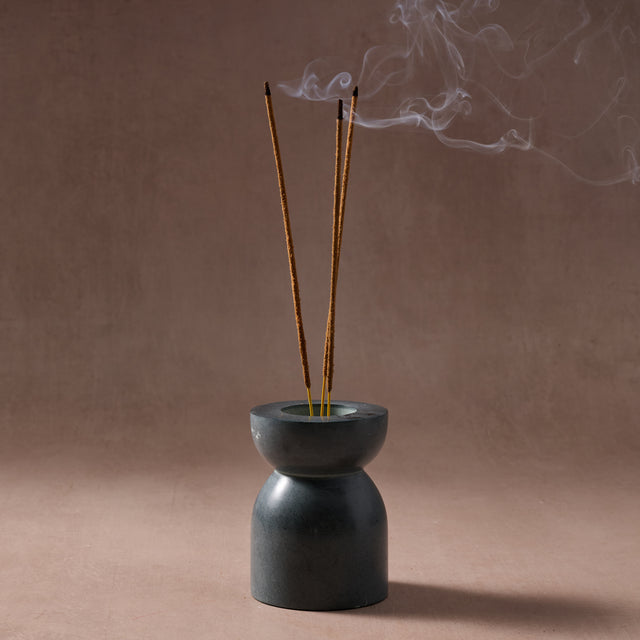 Maltee Palewa Stone Candle and Incense Holder