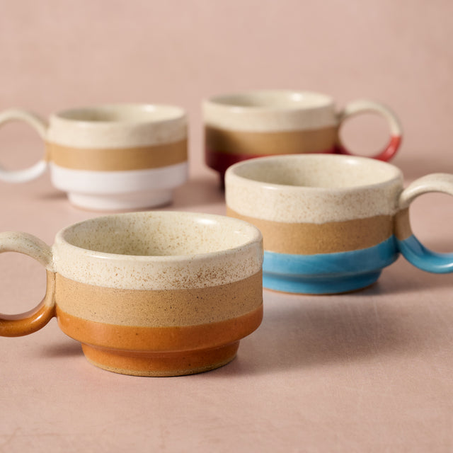 Kaphi II Stacking Espresso Mug - Multi - Set of 4