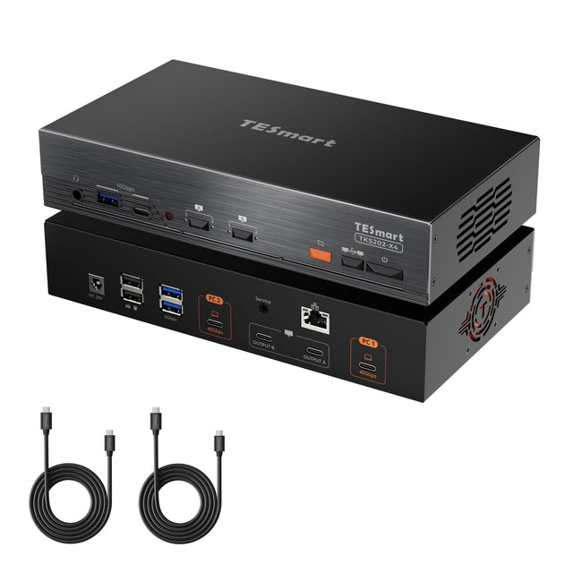 2-Port Dual-Monitor KVM für Apple Studio Display – Bis zu 5K@120Hz/6K@60Hz, kompatibel mit Thunderbolt™ 4-Geräten