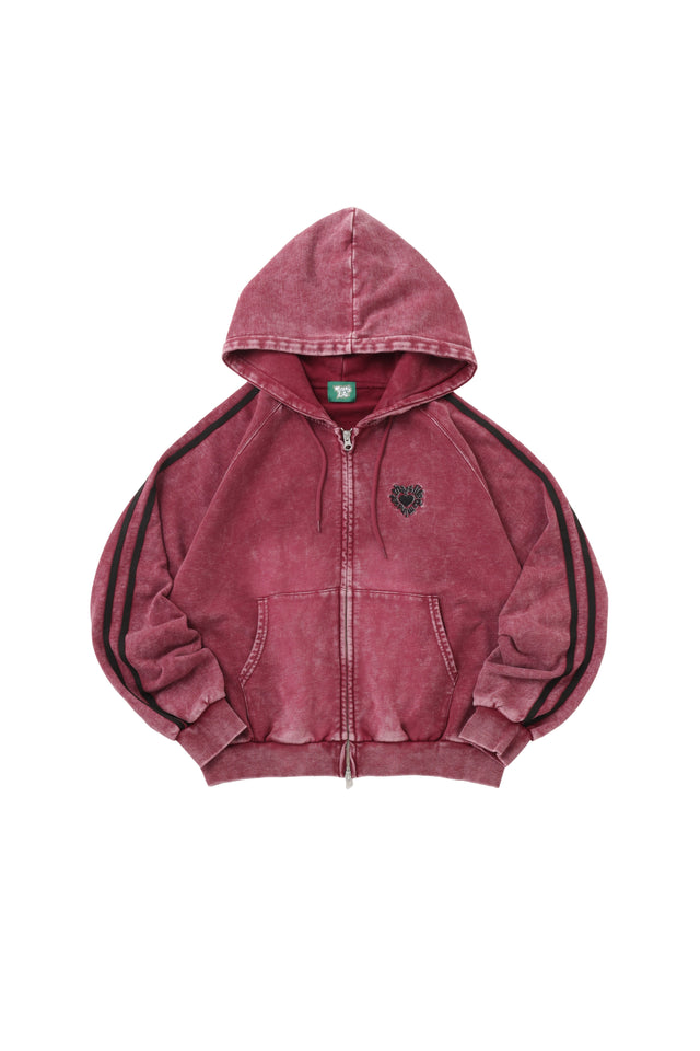 Vintage Style Raglan Stripe Zip Hoodie free