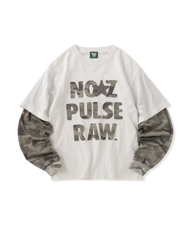 Slogan Patch Work Fake Layered Sleeve free