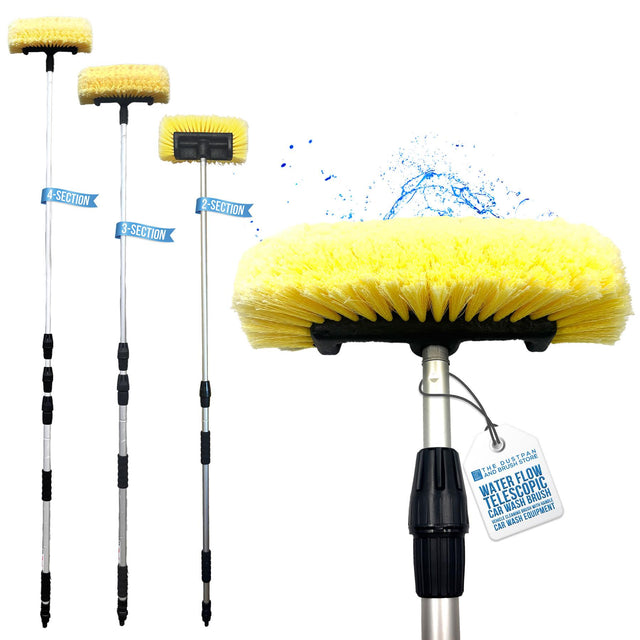 Water Flow Car Wash Brush | 4 Section Telescopic Wash Brush