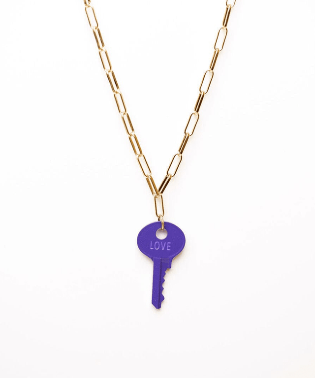 Color Dainty Emily Key Gold Brooklyn Chain Necklace