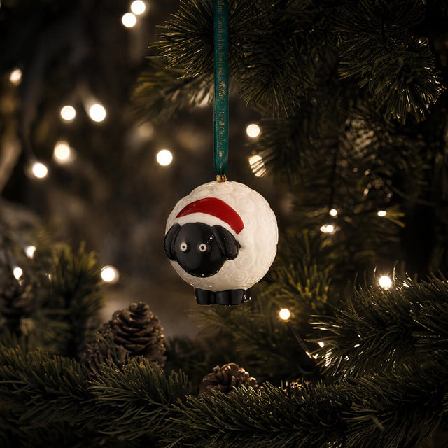Belleek Christmas Sheep Ornament