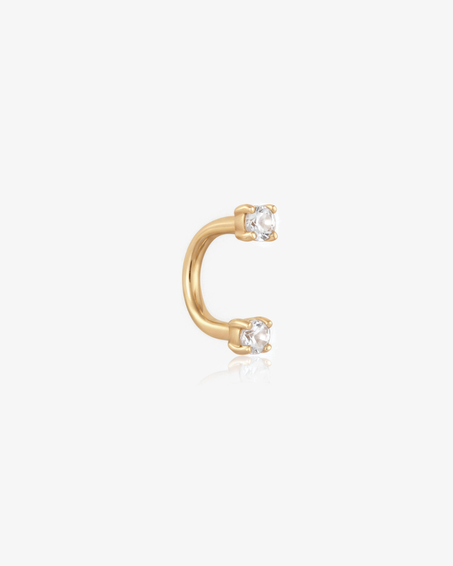 Lab-Grown Diamond U Hoop Piercing - 14k Solid Gold