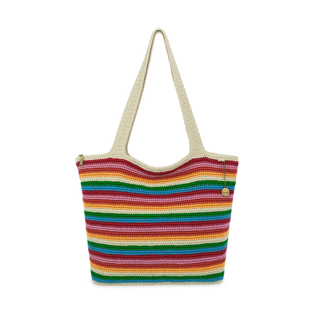 Sola Carryall Tote - Hand Crochet - Rainbow Stripe