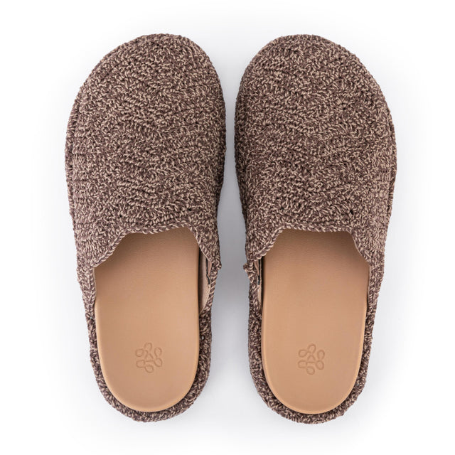 Bryn Platform Clog - Hand Crochet - Nutmeg Static Ripple