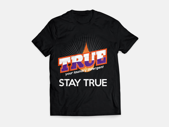 Black with White True T-Shirt (Free Shipping) • Please choose your size from S to 3XL