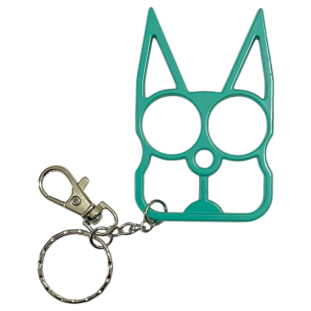 Cat Keychain- Teal