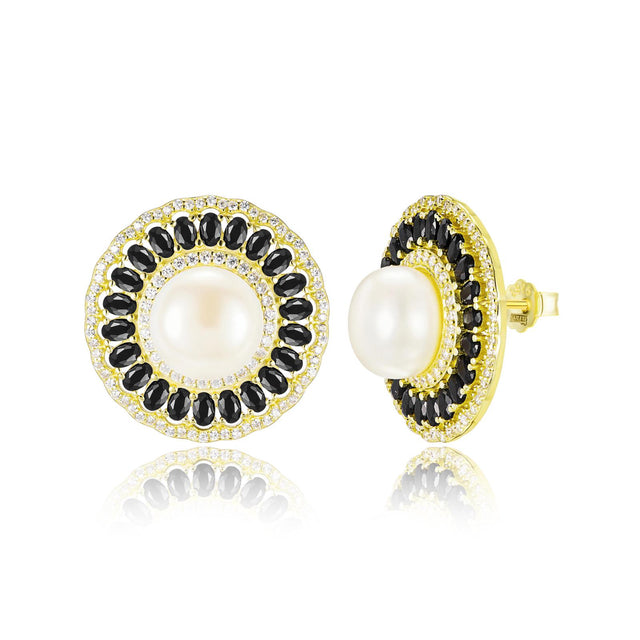 Colored Pearl Stud Earrings