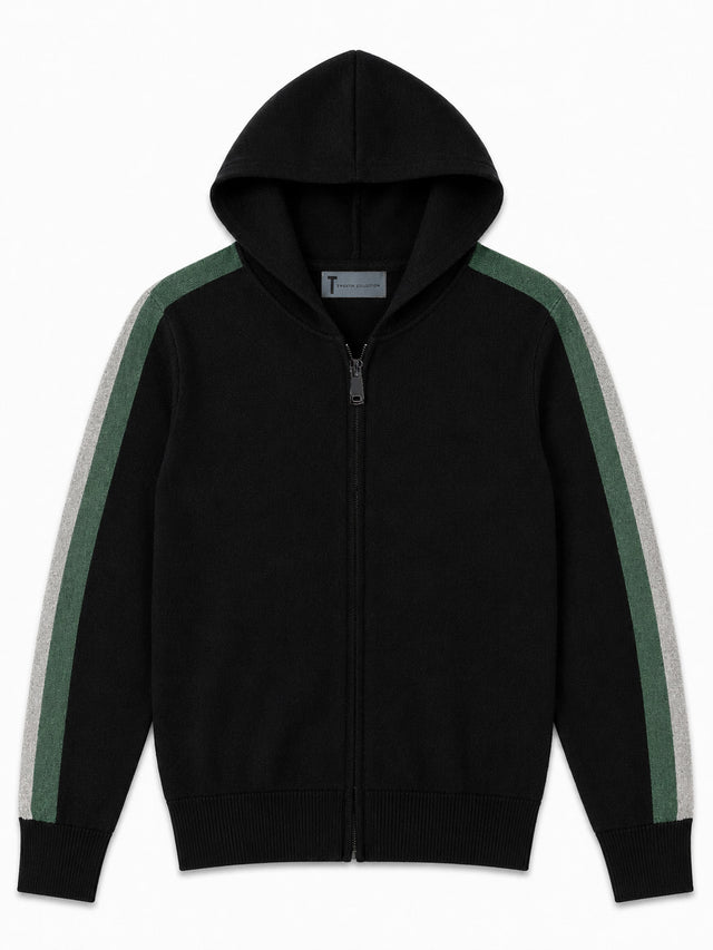 T.O. Collection Boys Full Zip Knit Hooded Sweater
