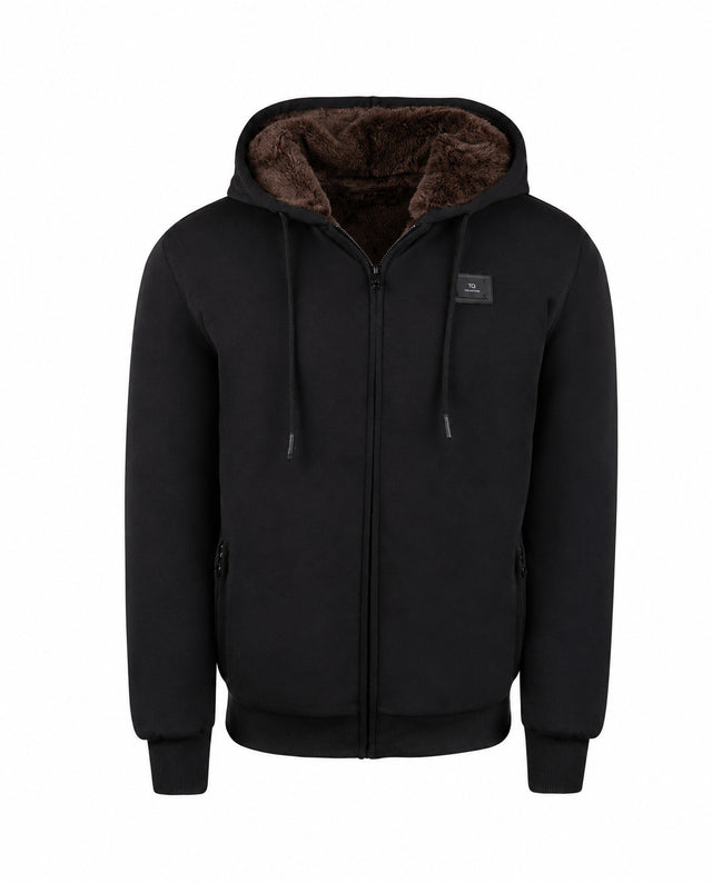 T.O. Collection Kid's Fully Lined Black Fur Hoodie - Brown
