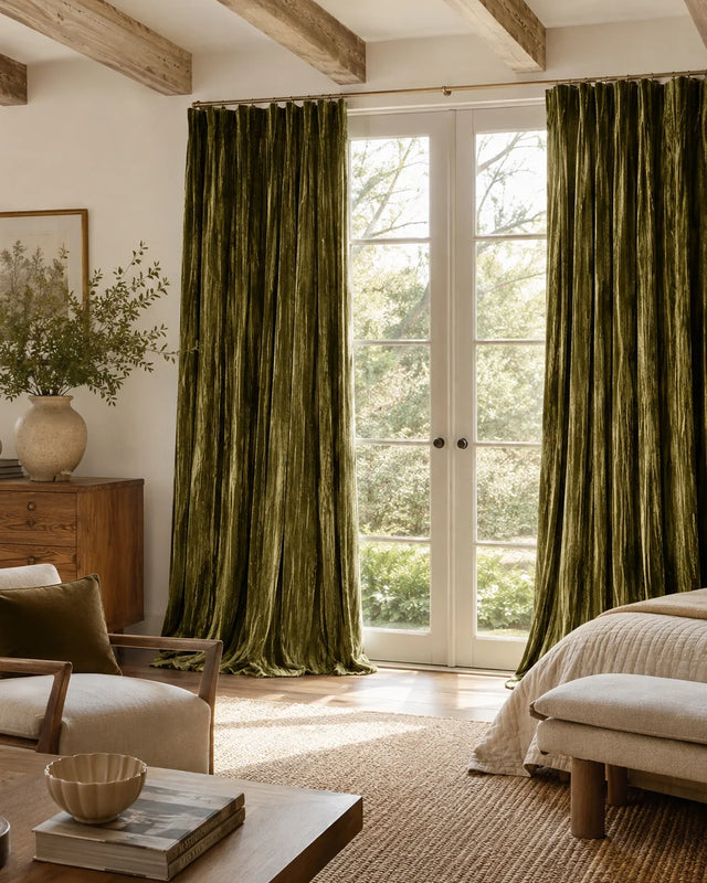 Ripple Velvet Custom Curtain