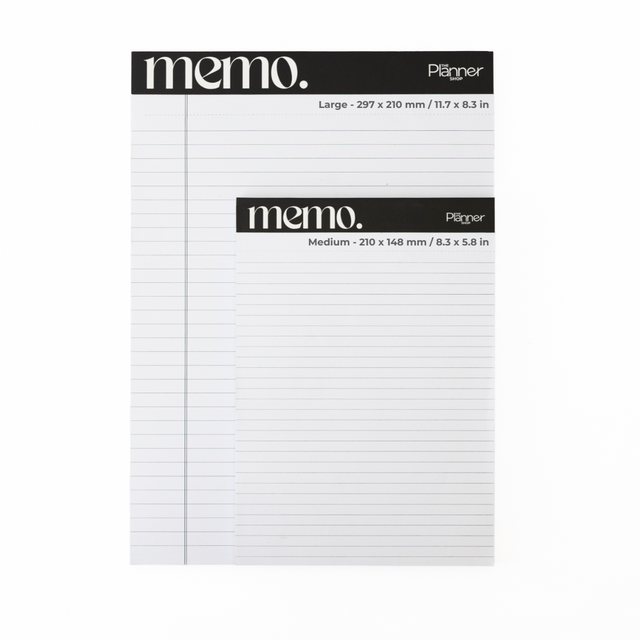 Memo Notepad Bundle | Large (A4) & Medium (A5) Notepads | 100 gsm