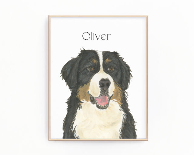 Personalized Bernese Mountain Dog Fine Art Prints
