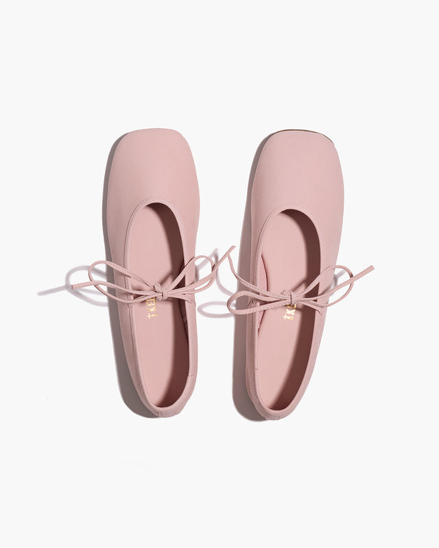 Square Toe Reese Suede - Bare Pink