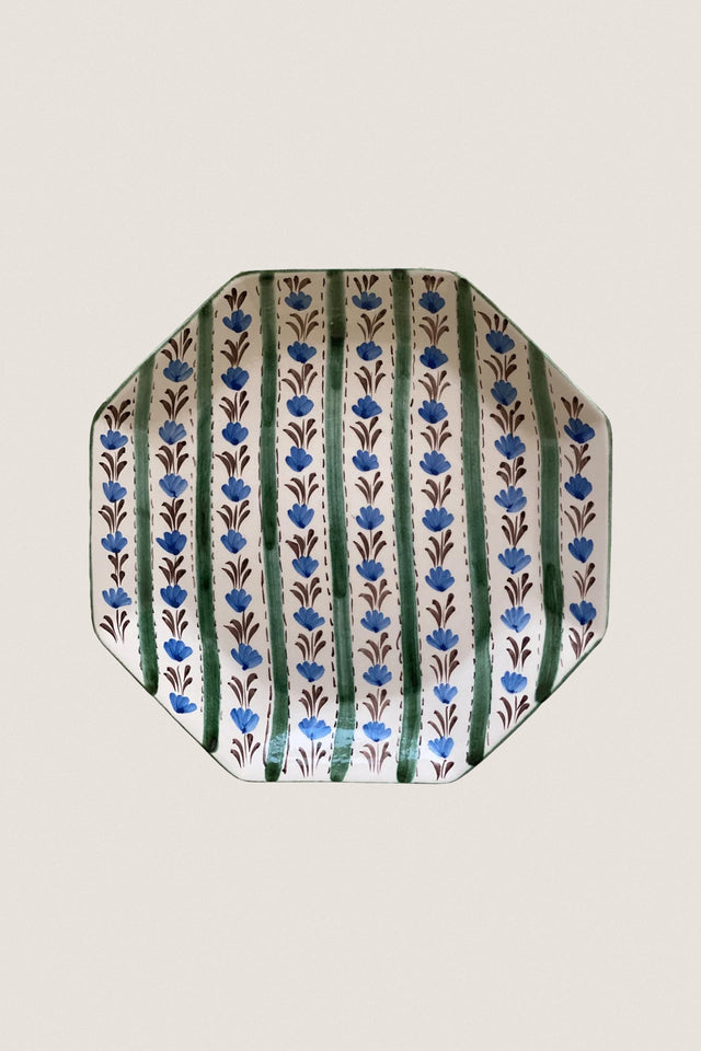 Multi Chita Green Stripe Dinner Plate
