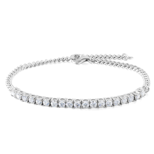 Sparkling Moissanite Tennis Bracelet, 925 Sterling Silver Adjustable Luxury Jewelry for Women Men, D Color VVS Moissanite Link Bracelet with GRA Certificate