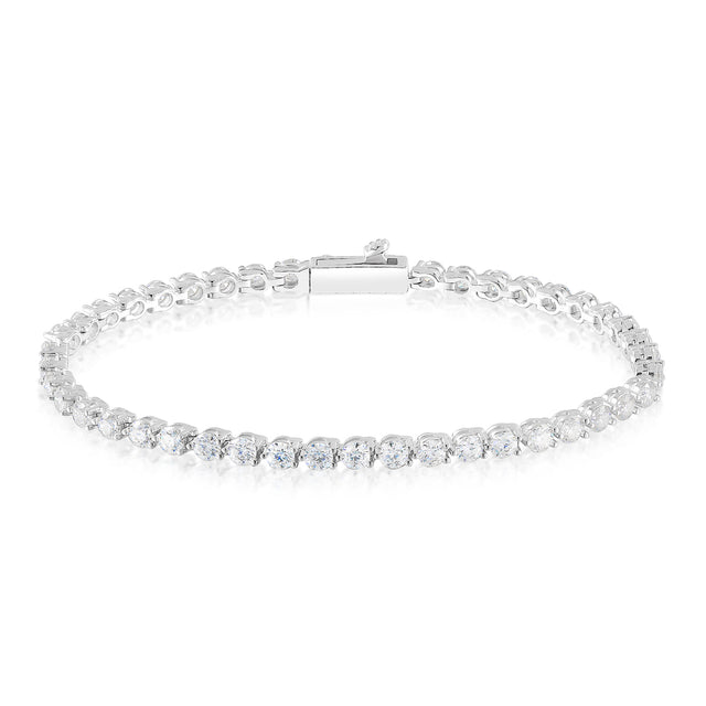S925 Sterling Silver Moissanite Tennis Bracelet for Men Women 7 Inches