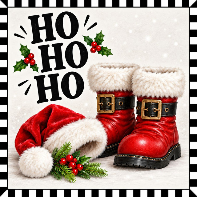 Ho Ho Ho Santa Boots Christmas Metal Sign TTE-787