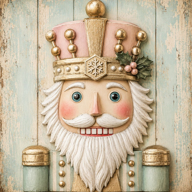 Pink & Gold Nutcracker Christmas Metal Sign TTE-783