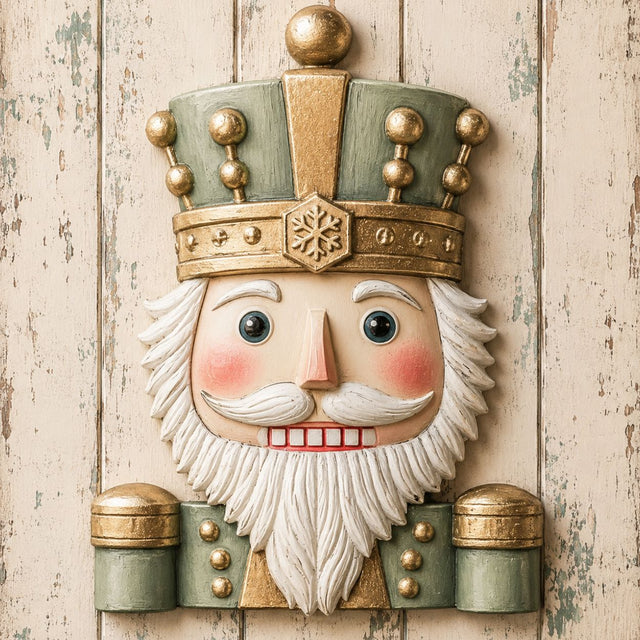 Sage Green & Gold Nutcracker Christmas Metal Sign TTE-782