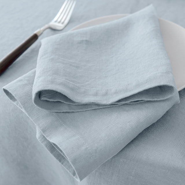 100% French Linen Napkins Set of 4 (20'' x 20'') - Blue