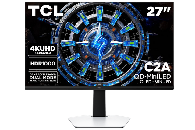TCL 27" C2A Series 4K QD-Mini LED 320Hz 1,200 Nits Peak Brightness 0.3ms MPRT-Plus Gaming Monitor