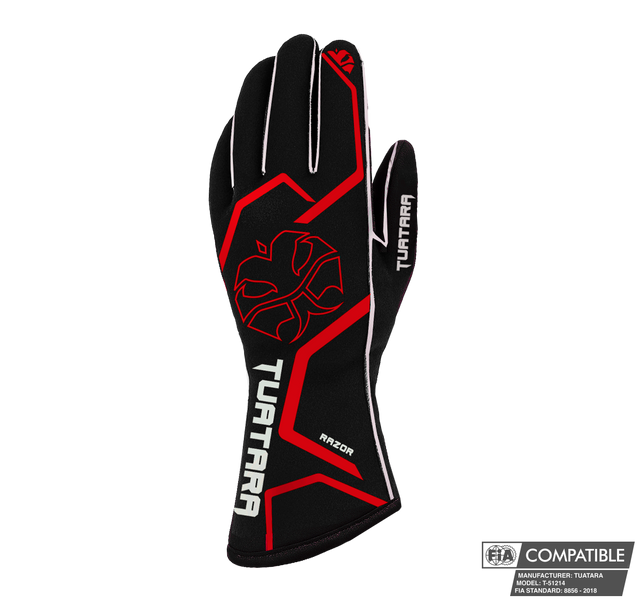 Tuatara Razor Red FIA 8856-2018 racehandschoenen (pre-order)