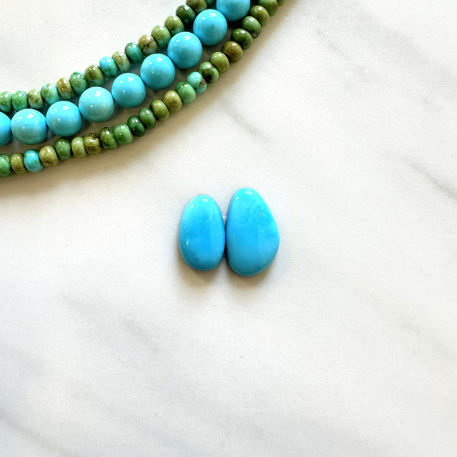 Small Sky Blue Mixed Sleeping Beauty Turquoise, Set of 2