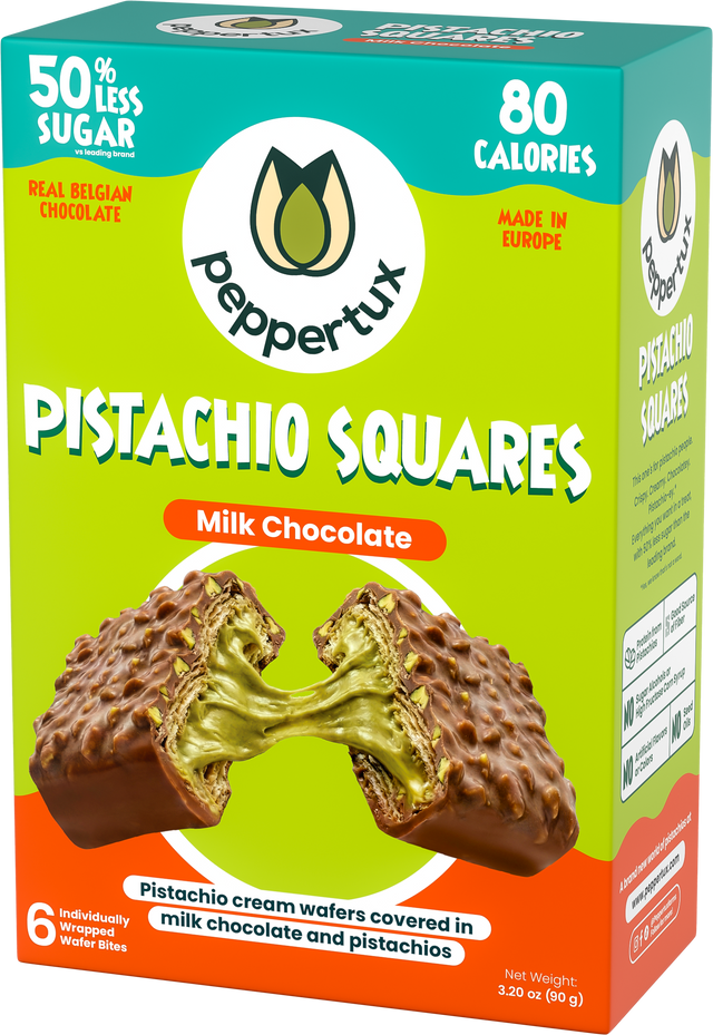 Pistachio Squares - Dreamy Pistachio Cream Wafer Covered in Milk Chocolate