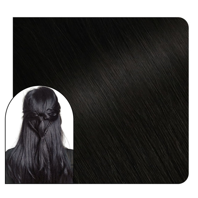 [US Only][50% Off] Flat Track Weft Hair Extensions Real Virgin Hair  Off Black #1B