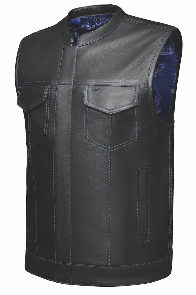 Kickstart - Men's Club Style Leather Motorcycle Vest