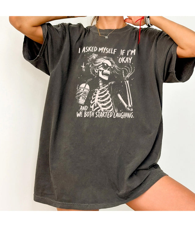 Skeleton I Asked Myself Graphic Tee