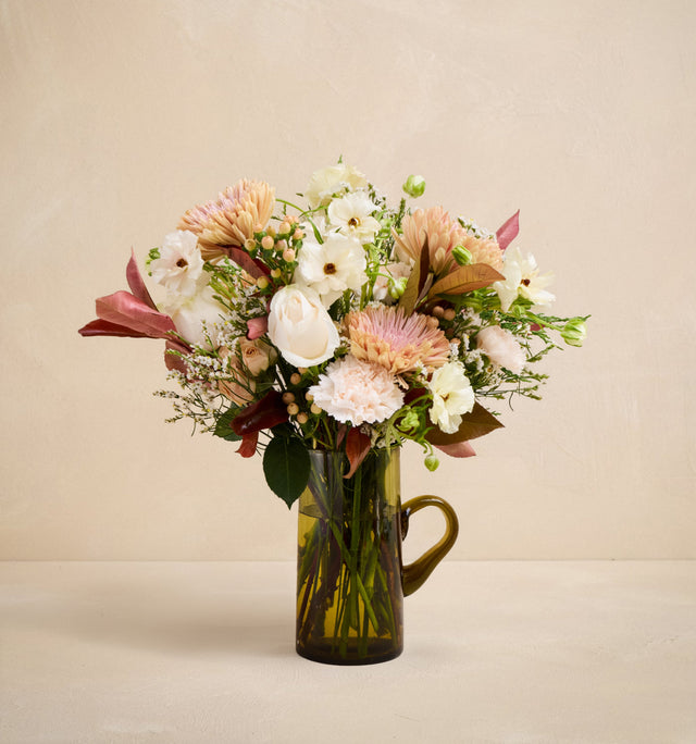 The Winter Silk with Verve Culture Olive Green Pitcher