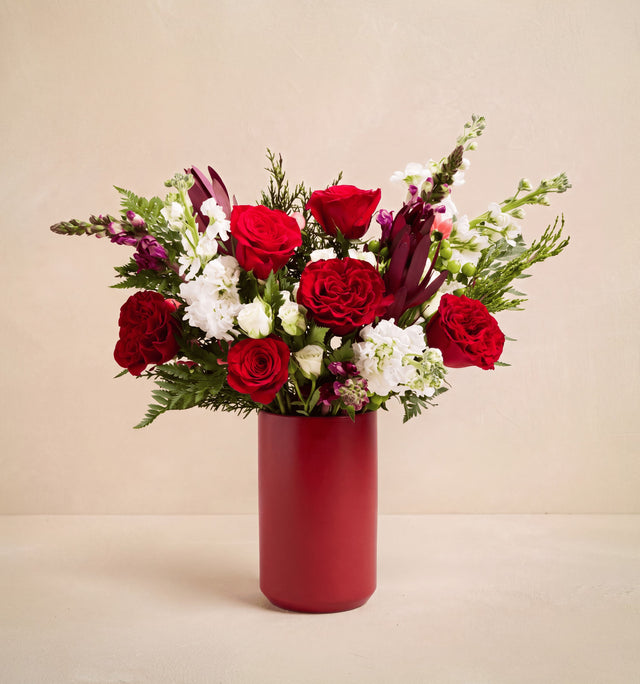 The Caroler with Red Kendall Vase