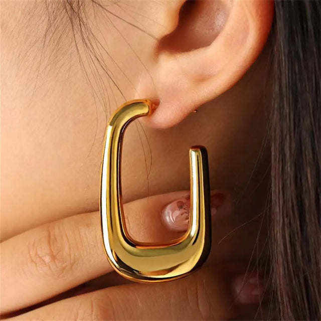 Chunky U-Shape Hoop Earrings