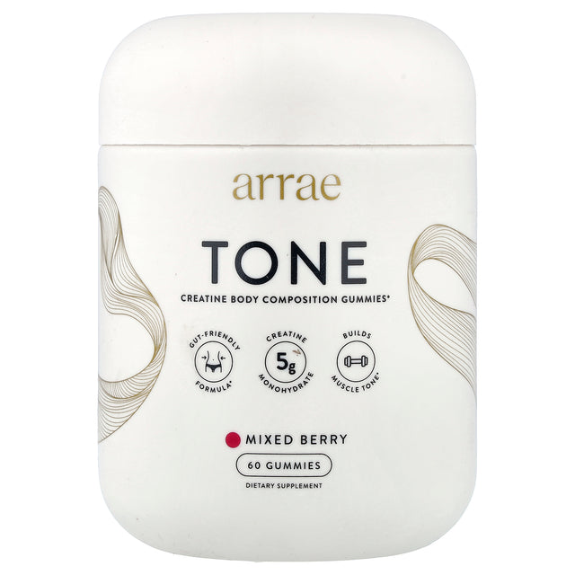 Arrae, Tone, Creatine Body Composition Gummies, Mixed Berry, 60 Gummies