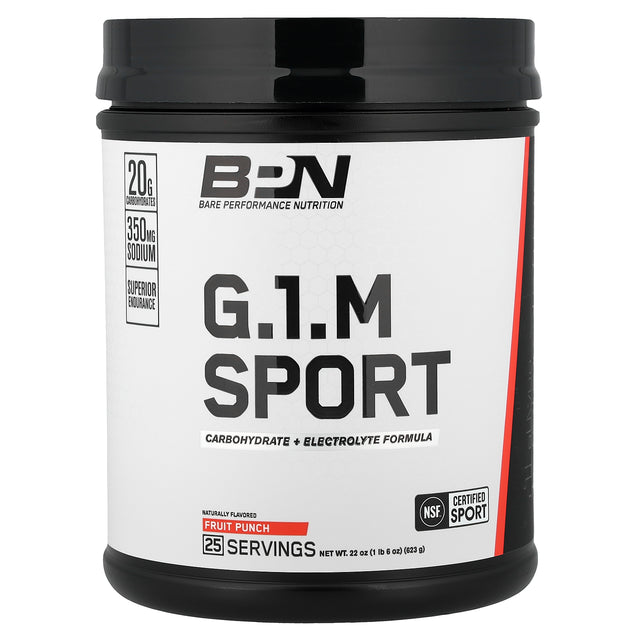 BPN, G.1.M Sport, Carbohydrate + Electrolyte Formula, Fruit Punch, 1 lb 6 oz (623 g)